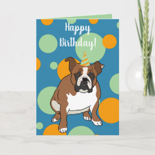 Aanpasbare Engelse Bulldog Verjaardag Kaart