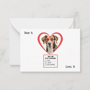Aanpasbare Engelse vosshond hond Valentijnskaart Notitiekaartje