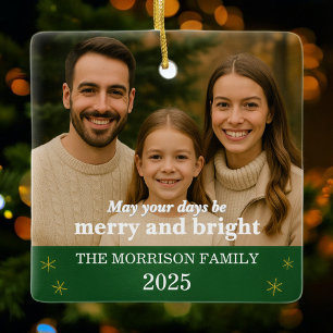 Aanpasbare familiefoto keramisch ornament