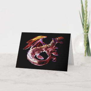 Aanpasbare Fantasy Robijnrode Draak Wenskaart Kaart