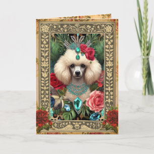 Aanpasbare Fotokaart - Witte Poodle Kaart
