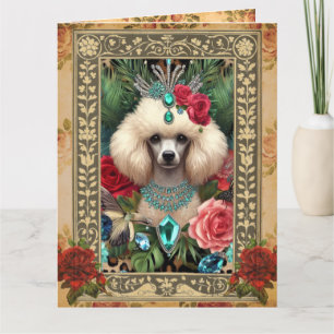 Aanpasbare Fotokaart - Witte Poodle Kaart
