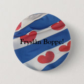 aanpasbare Fryslan Friesland Flag Button (Voorkant)