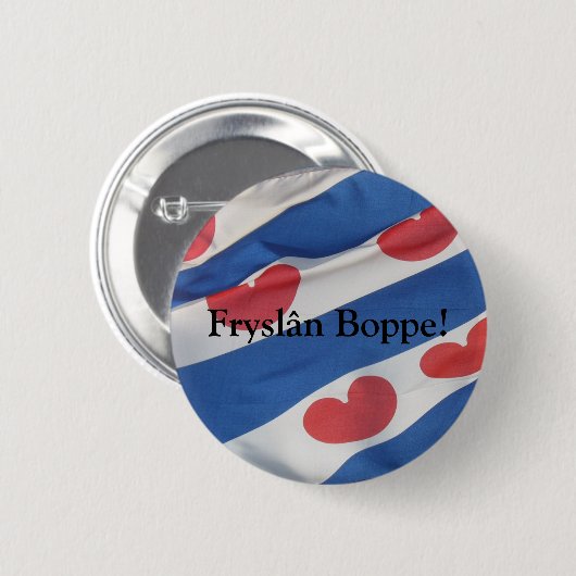 aanpasbare Fryslan Friesland Flag Button (Voorkant /achterkant)