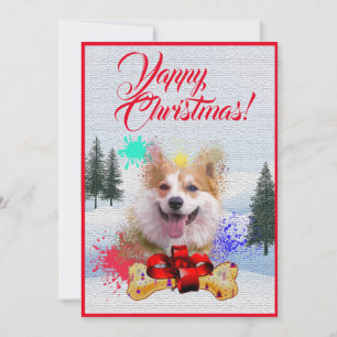 Aanpasbare Funny Corgi Dog Yappy Xmas Kaart