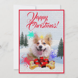 Aanpasbare Funny Corgi Dog Yappy Xmas Kaart