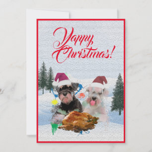 Aanpasbare Funny Schnauzer Dog Christmas Kaart