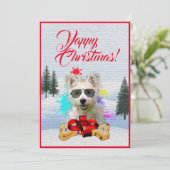 Aanpasbare Funny Westie Dog Christmas Kaart (Staand voorkant)