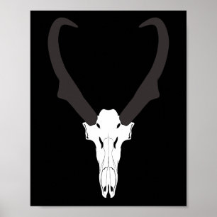Aanpasbare Gaffelbok Schedel Poster