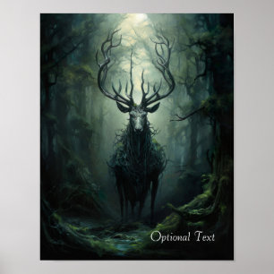 Aanpasbare Gedraaide Bos Herten Poster