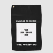 Aanpasbare gepersonaliseerde foto Logo QR code mer Golfhanddoek (Voorkant)