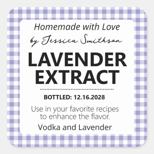 Aanpasbare Gingham Extract Label (Voorkant)
