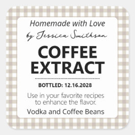 Aanpasbare Gingham Extract Label - Bruin