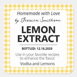 Aanpasbare Gingham Extract Label - Geel