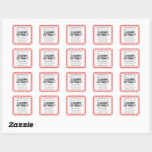 Aanpasbare Gingham Extract Label - Rood (Vel)