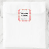 Aanpasbare Gingham Extract Label - Rood (Tas)