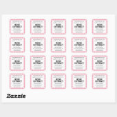 Aanpasbare Gingham Extract Label - Roze (Vel)