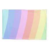 Aanpasbare Girly Pastel Rainbow Wavy Stripes Kussensloop (Achterkant-Links)