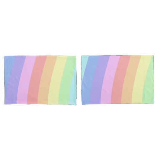 Aanpasbare Girly Pastel Rainbow Wavy Stripes Kussensloop (Voorkant-Set)