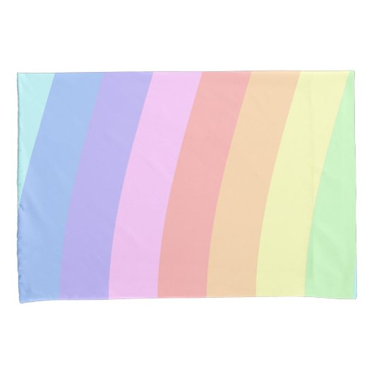 Aanpasbare Girly Pastel Rainbow Wavy Stripes Kussensloop (Voorkant-Rechts)