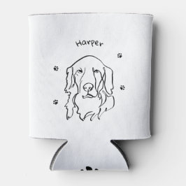 Aanpasbare Golden Retriever Line Art Blikjeskoeler