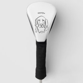 Aanpasbare Golden Retriever Line Art Golfheadcover