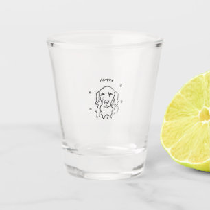 Aanpasbare Golden Retriever Line Art Shot Glas