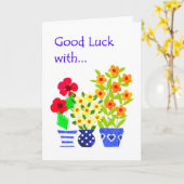 Aanpasbare Good Luck Kaart - Flower Power (Gele Bloem)