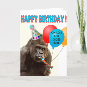 Aanpasbare Gorilla Verjaardagskaart Kaart