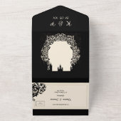 Aanpasbare Gothic Alles in een bruiloft Uitnodigen All In One Uitnodiging (Buitenkant)