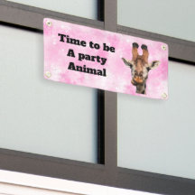 Aanpasbare grappige giraffe party banner