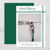 Aanpasbare groene en witte kerstkaart kaart (Voorkant / Achterkant)