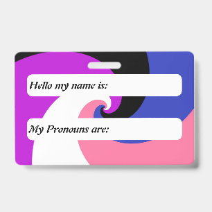 Aanpasbare Groovy Spiraal Genderfluid Pride Vlag Badge
