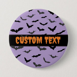 Aanpasbare Halloween-knop, vliegende zwarte vleerm Ronde Button 7,6 Cm