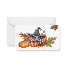 Aanpasbare Halloween vlakke notitiekaart