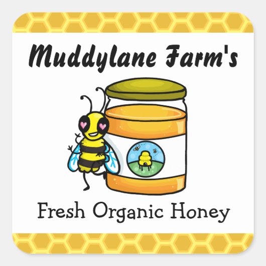 Aanpasbare Honey jar Sticker (Voorkant)