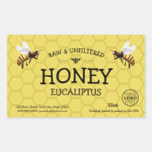 Aanpasbare honingraat honingpot label (Voorkant)