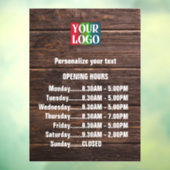 Aanpasbare houten logo tekst openingsuren bedrijf raamsticker (Vel 3)