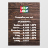 Aanpasbare houten logo tekst openingsuren bedrijf raamsticker (Vel)