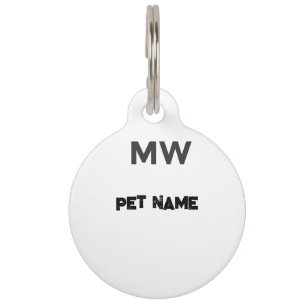 Aanpasbare huisdier-ID-tag met MW-monogram Huisdierpenning