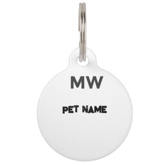 Aanpasbare huisdier-ID-tag met MW-monogram Huisdierpenning
