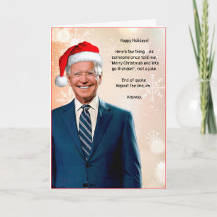 Aanpasbare Joe Biden Kerstkaart Feestdagen Kaart
