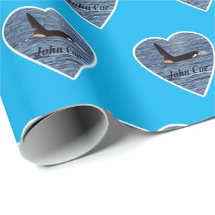 Aanpasbare John Coe Orca Moordwalvis Blauw Cadeaupapier