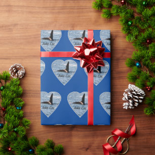 Aanpasbare John Coe Orka Moordwalvis Marineblauw Cadeaupapier