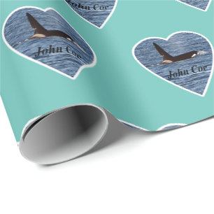 Aanpasbare John Coe Orka Moordwalvis Teal Cadeaupapier