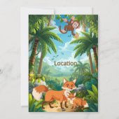 Aanpasbare jungle feest uitnodiging (Achterkant)