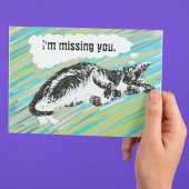 aanpasbare kattenkaart zwart-wit briefkaart