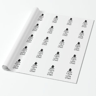 Aanpasbare KEEP CALM en LIEFDE UTAH Cadeaupapier