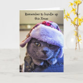 AANPASBARE KERST KAT KAART (Gele Bloem)