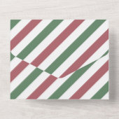 Aanpasbare Kerst Strepen All In One Uitnodiging (Achterkant)